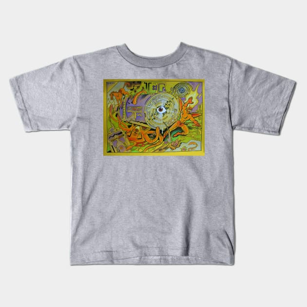 Cylindrical Site - Scifi by Mike Bennett Kids T-Shirt by BennettBlackLight